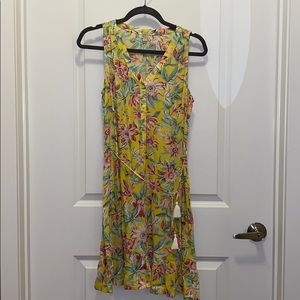 Yellow Floral Sundress with Tie